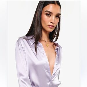 New! Paige Lavender Fog capria buttons Blouse
